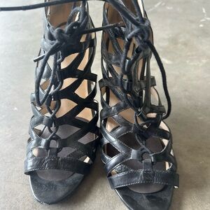 Women's Black Strappy Heels